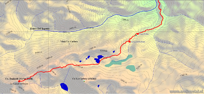 Tramo Superior Track Ascenso Cerro Euzkadi 3.615msnm